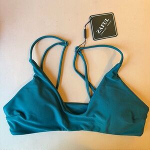 Zaful Teal Bikini Top Medium Strappy Triangle Swim NWT